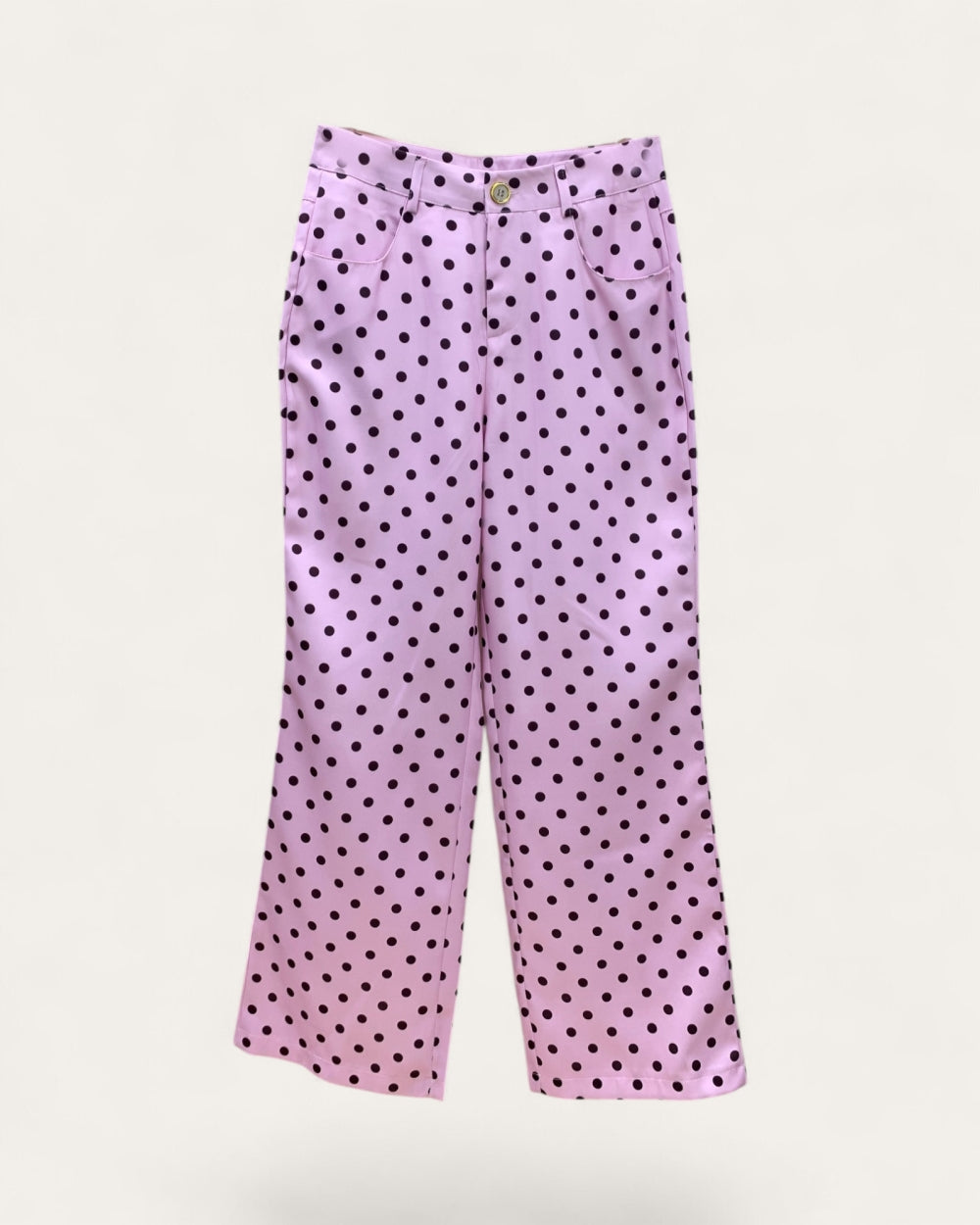 Lavender Polka Dot Palazzo Pants - Zilvina