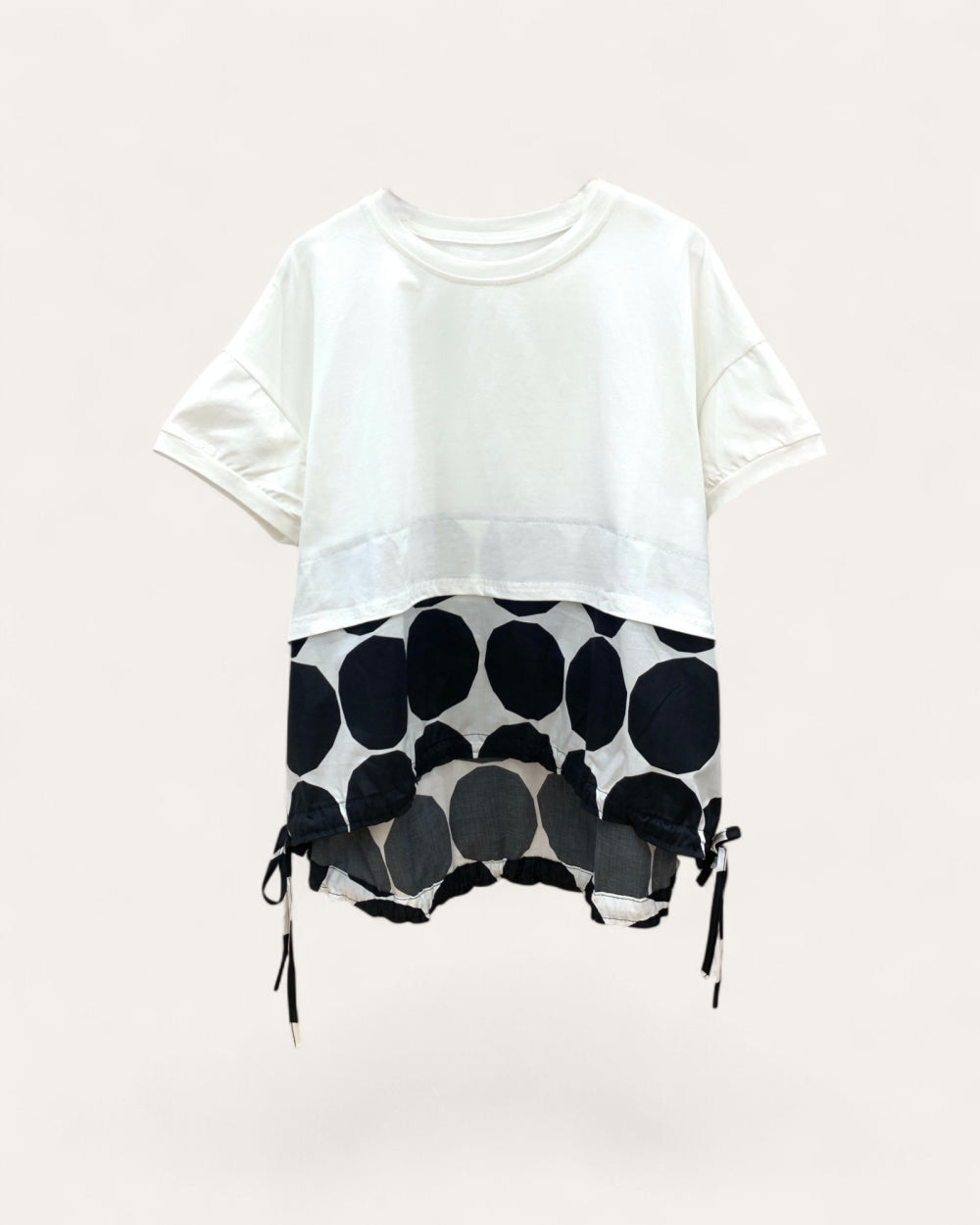 Layered Polka Dot Hem Top - Zilvina
