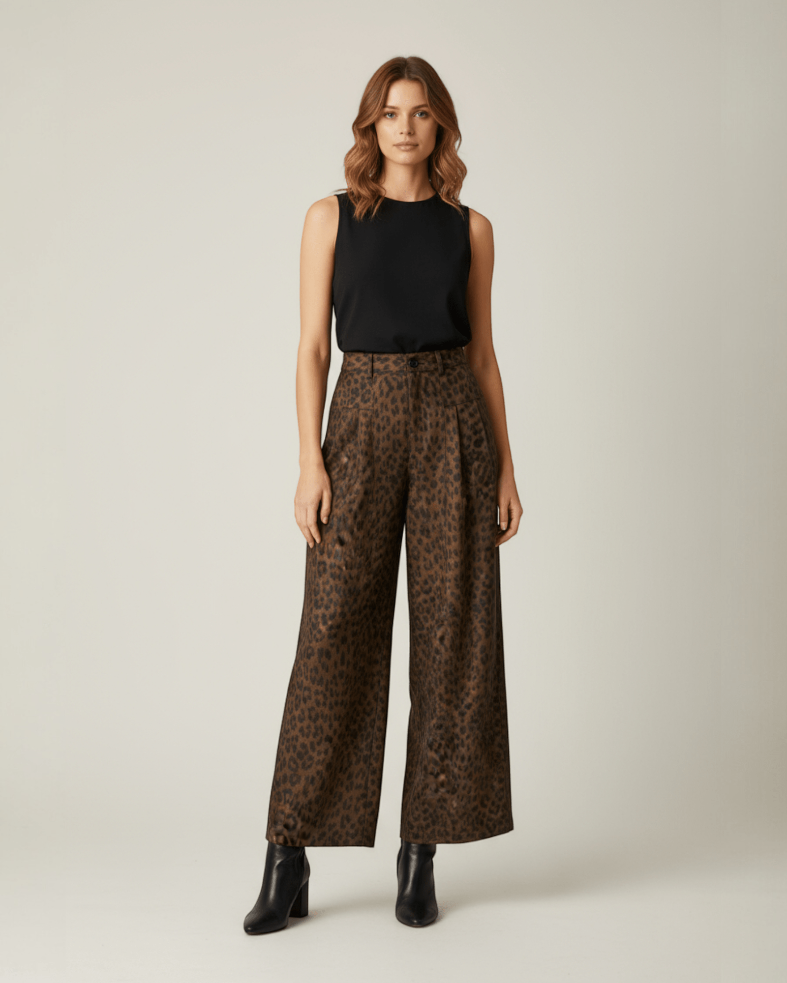 Leopard Print A - Line Maxi Pants - Zilvina