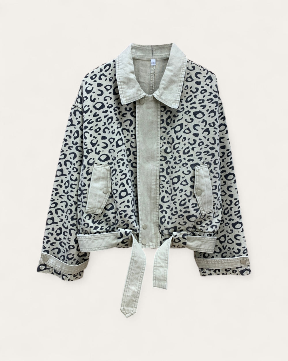 Leopard Print Tie Hem Jacket - Zilvina
