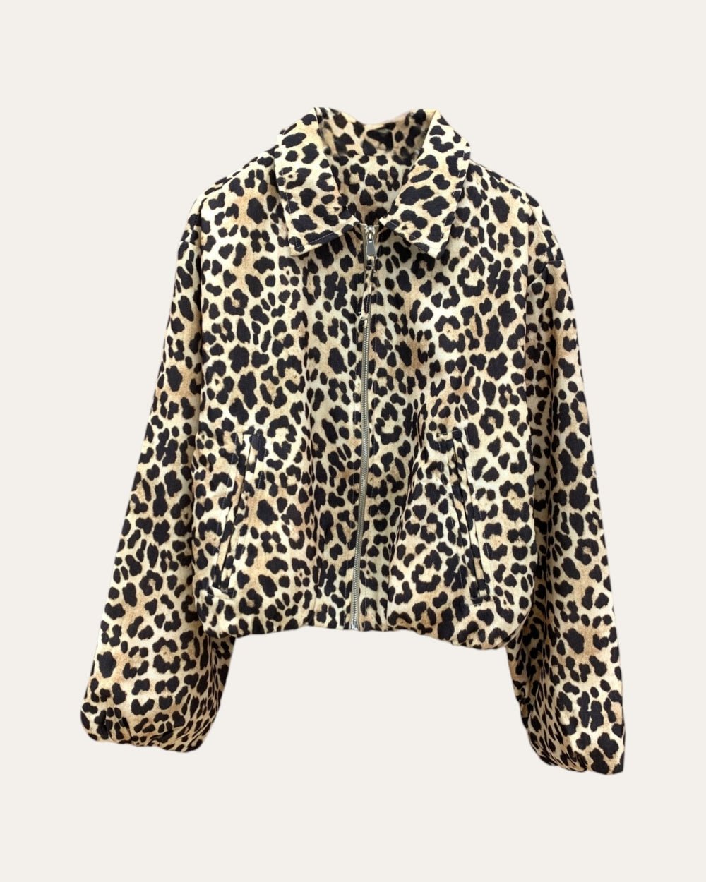 Leopard Print Zip Bomber Jacket - Zilvina