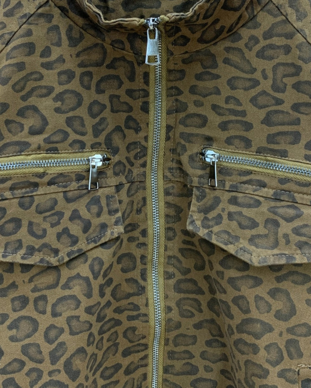 Leopard Print Zip-Up Jacket - Zilvina