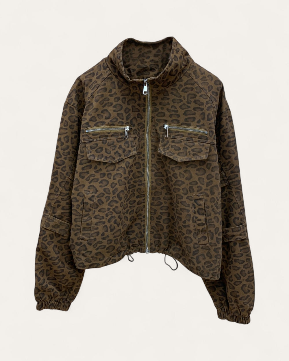 Leopard Print Zip-Up Jacket - Zilvina