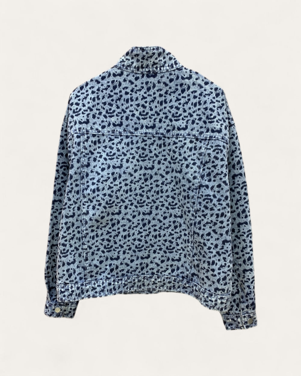 Leopard Wash Utility Denim Jacket - Zilvina