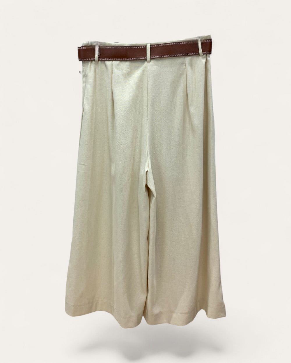 Linen Blend Wide Leg Culottes - Zilvina