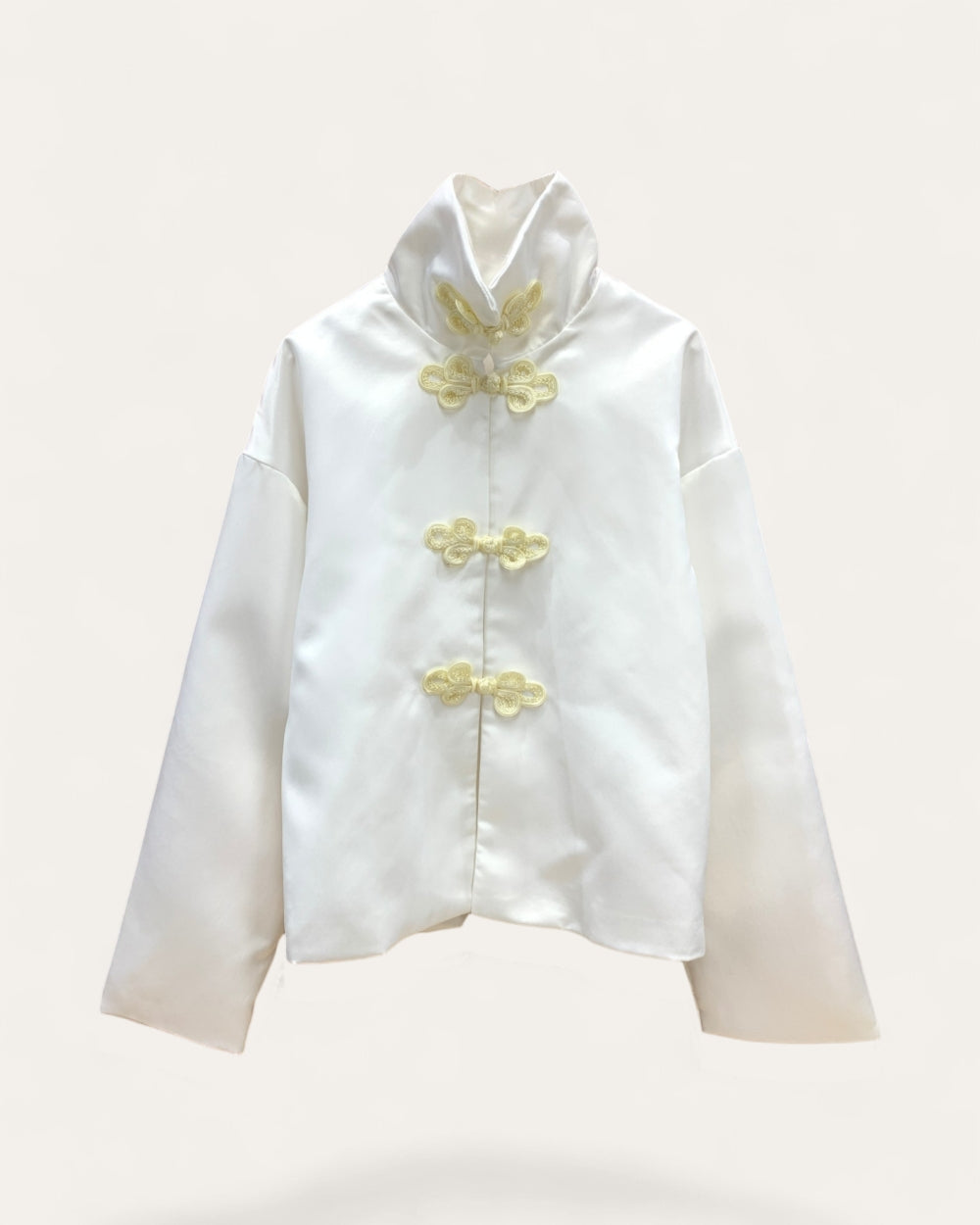 Mandarin Frog Closure Jacket - Zilvina