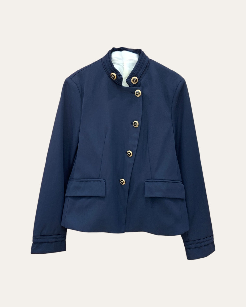 Military Button Cropped Jacket - Zilvina
