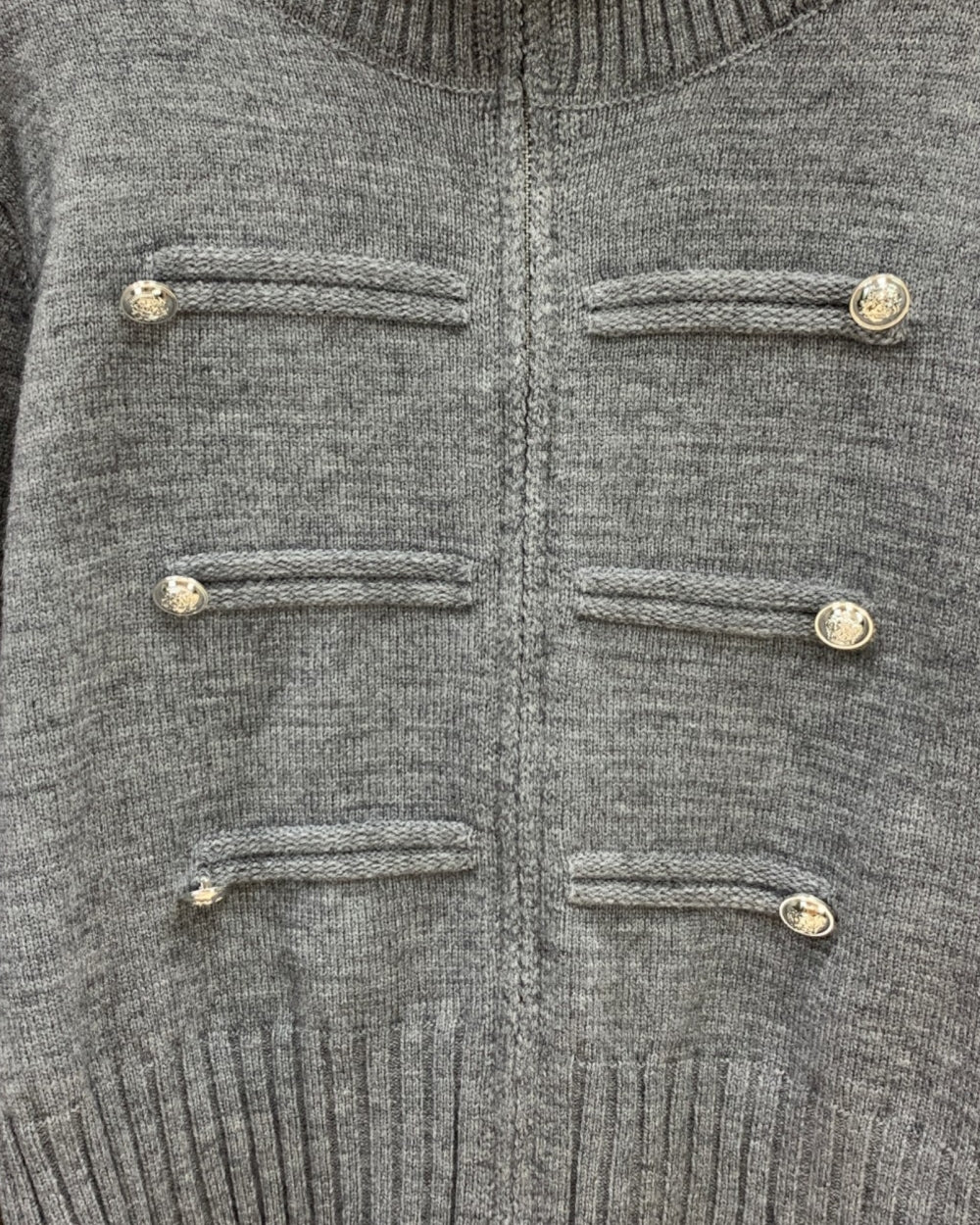 Military Button Knit Zip Cardigan - Zilvina