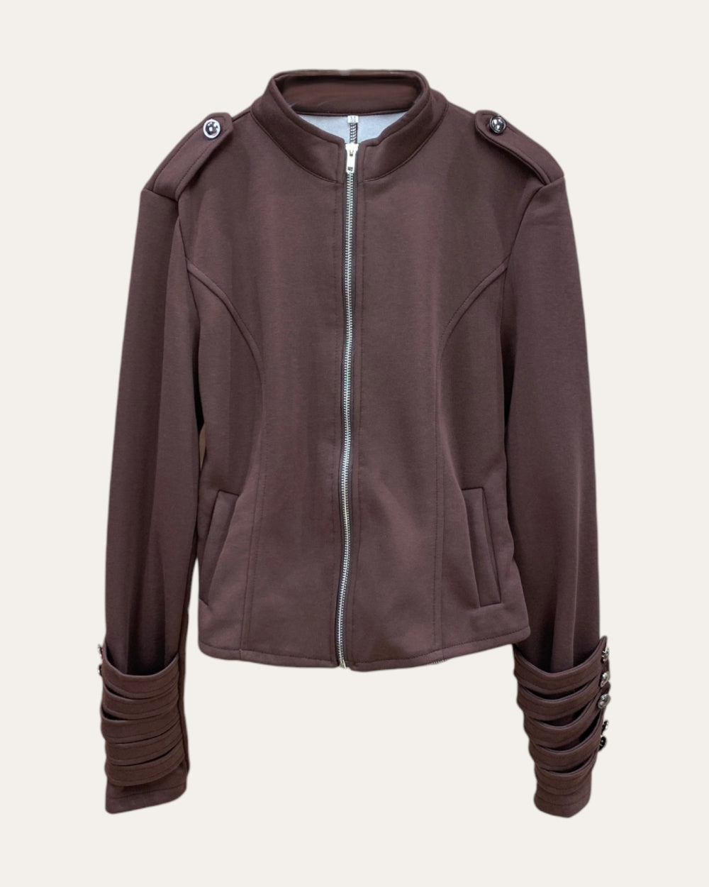 Military Cuff Zip Jacket - Zilvina