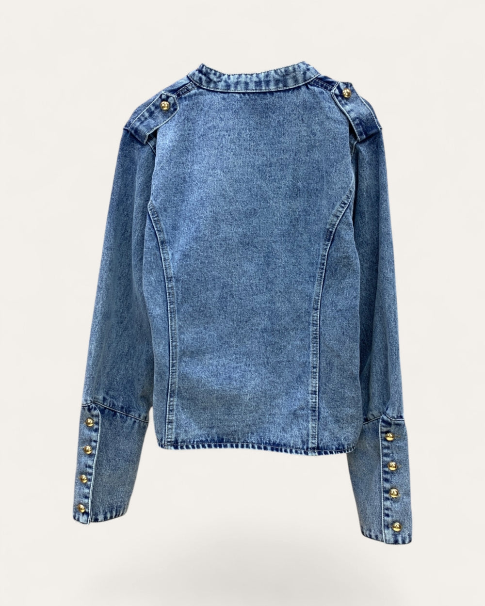 Military Frog Closure Denim Jacket - Zilvina