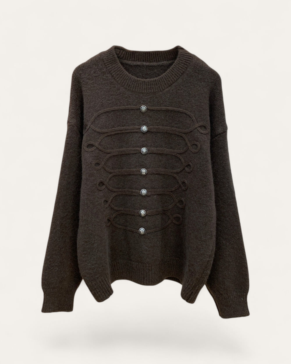 Military Loop Detail Knit Sweater - Zilvina