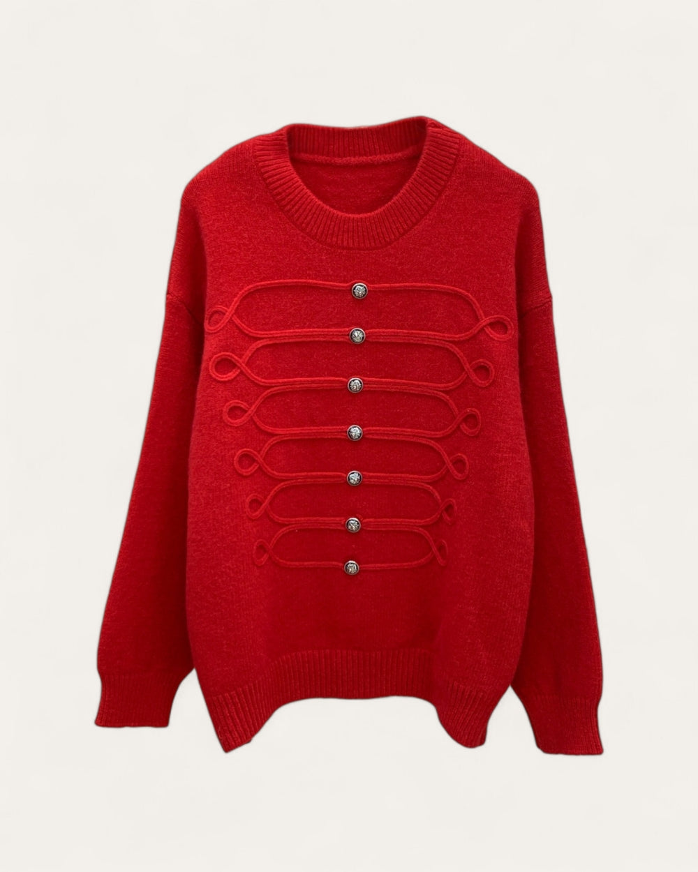 Military Loop Detail Knit Sweater - Zilvina