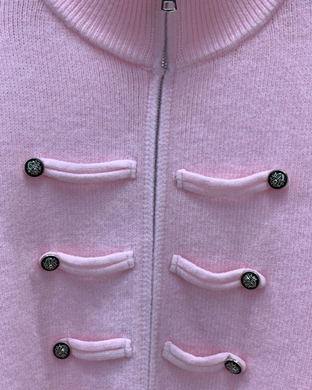 Military Toggle Zip Knit Cardigan - Zilvina