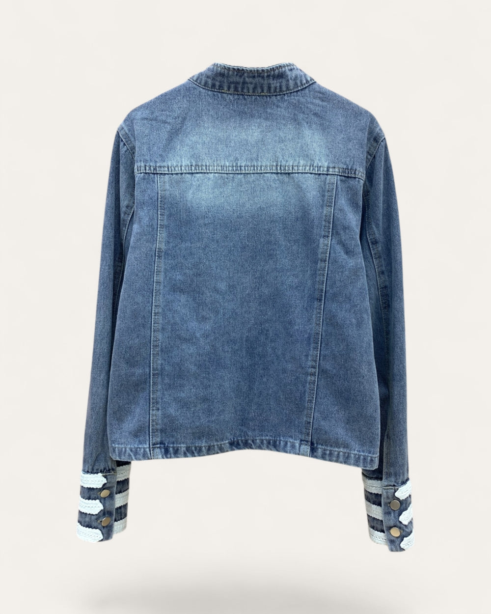 Military Trim Denim Jacket - Zilvina