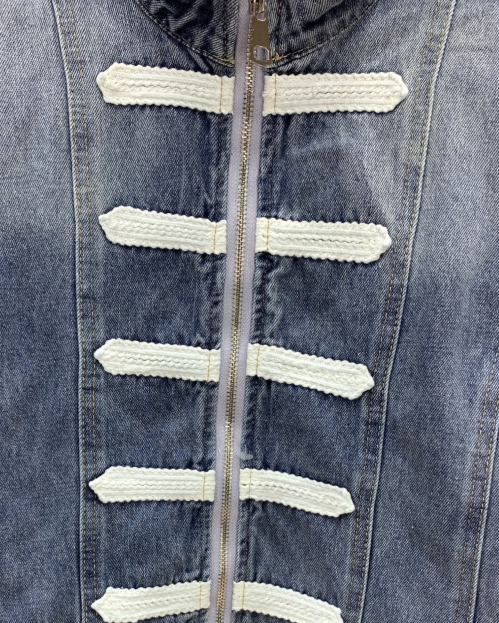 Military Trim Denim Jacket - Zilvina