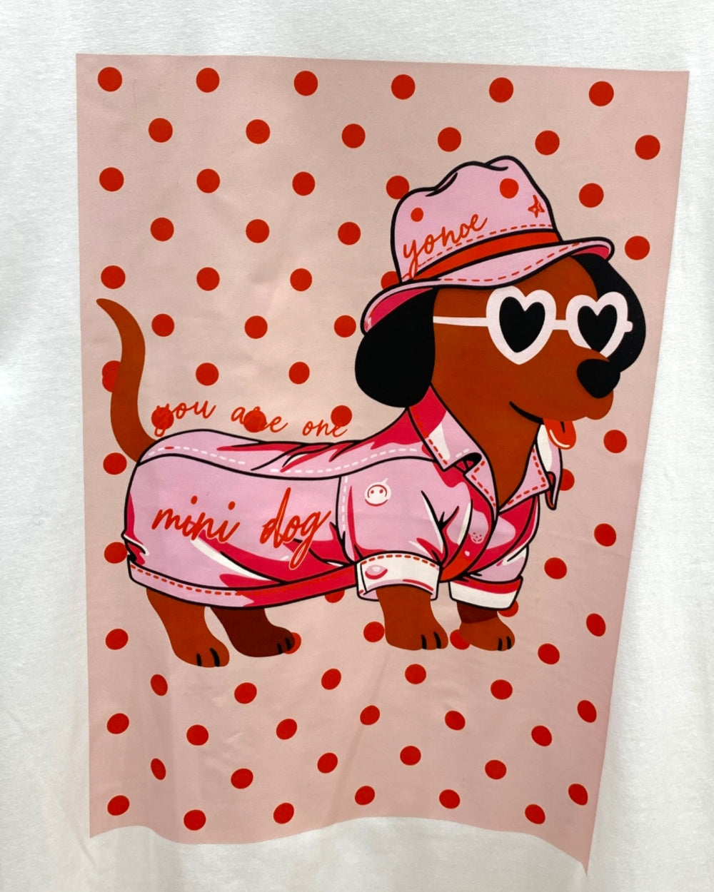 Mini Dog Polka Dot Graphic Tee - Zilvina