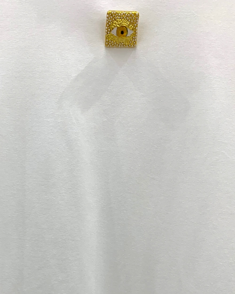 Minimal Tee with Gold Accent Pin - Zilvina