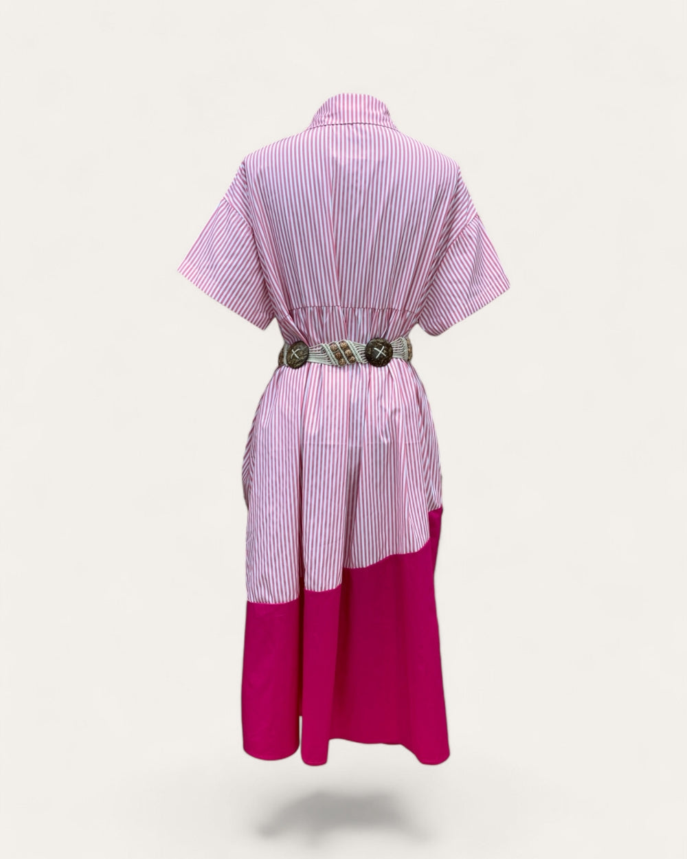 Mixed Print Shirt Midi Dress - Zilvina