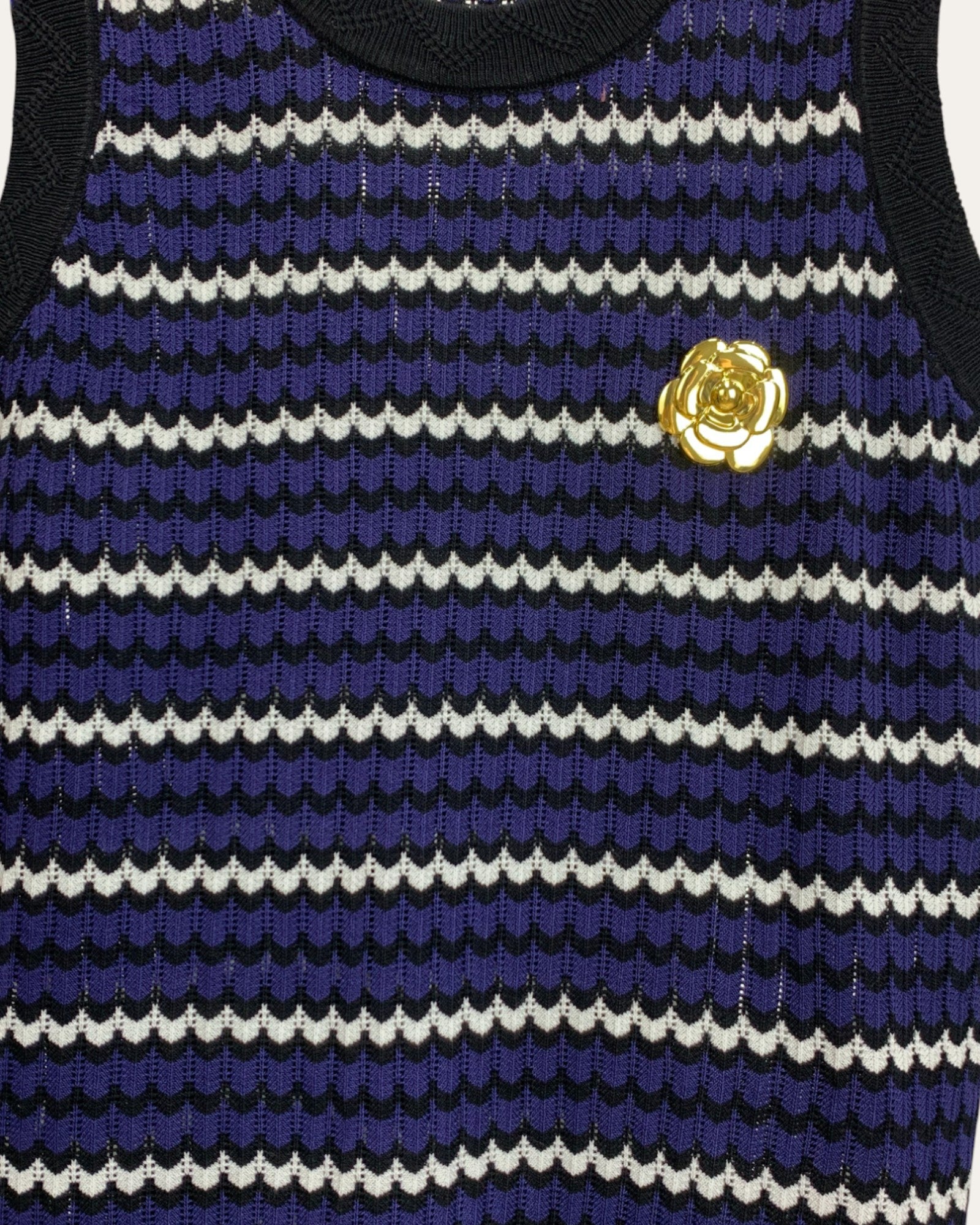 Sleeveless Striped Knit Dress