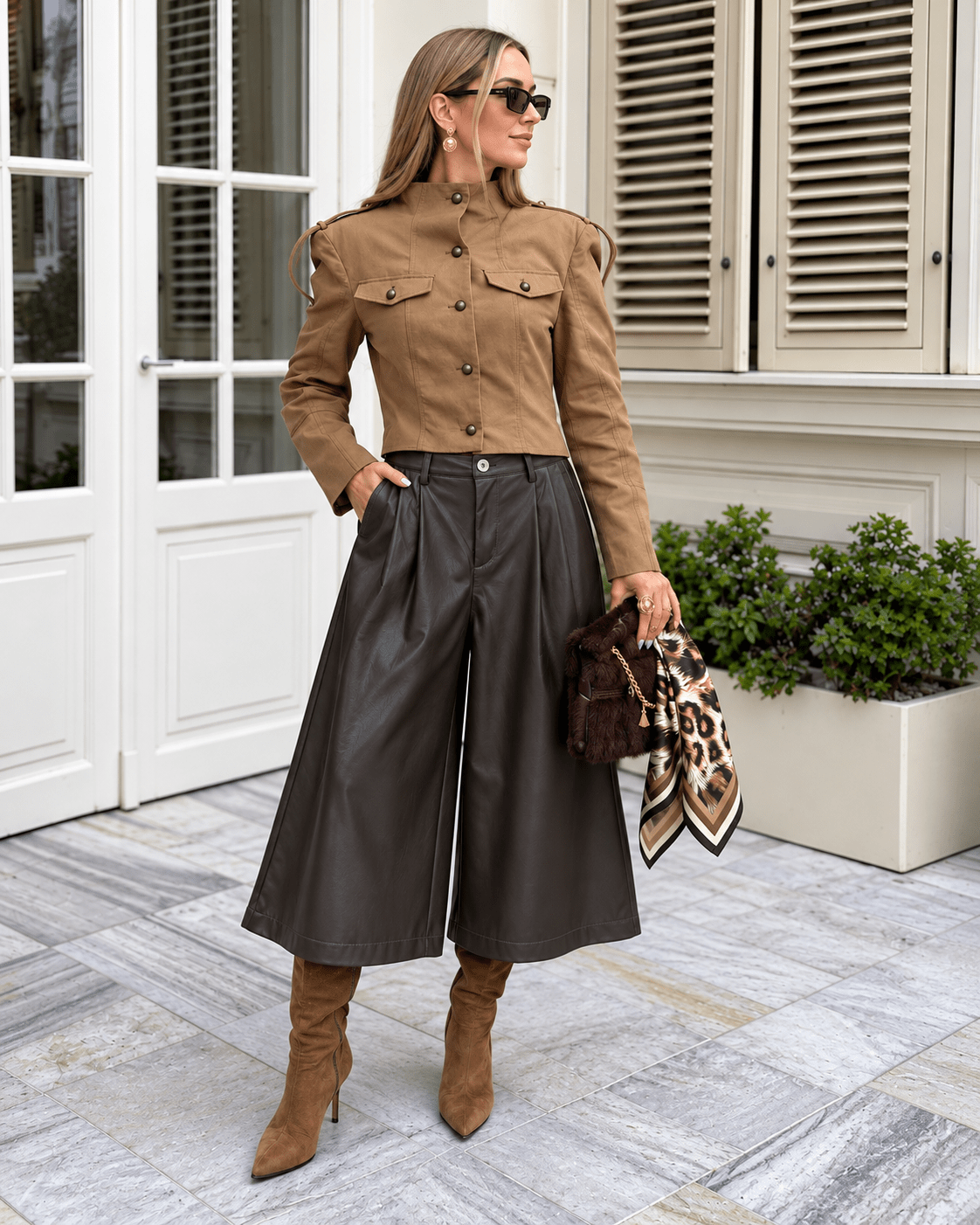 Modern Muse Faux Leather Culottes - Zilvina