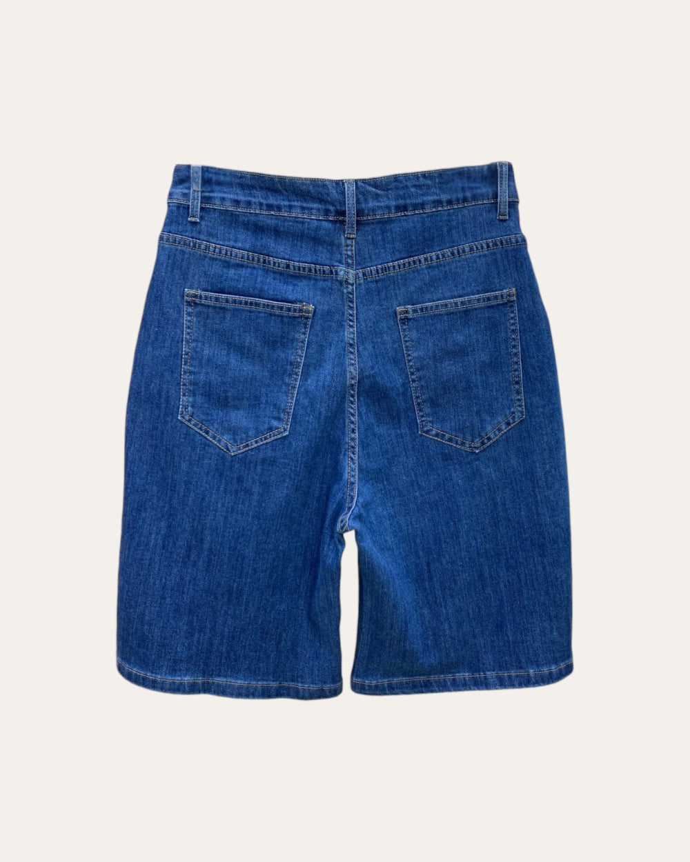 Napolean Military Button Denim Bermuda Shorts - Zilvina