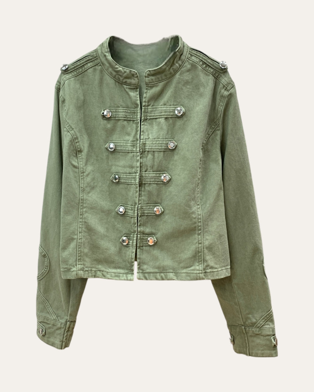 Olive Regency Cropped Utility Jacket - Zilvina