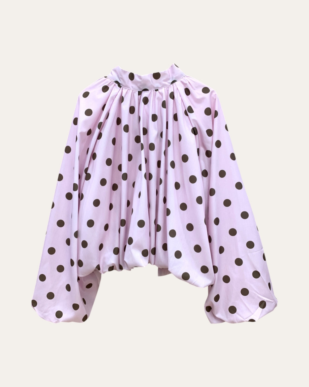 Open-Back Polka Dot Bow Blouse - Zilvina