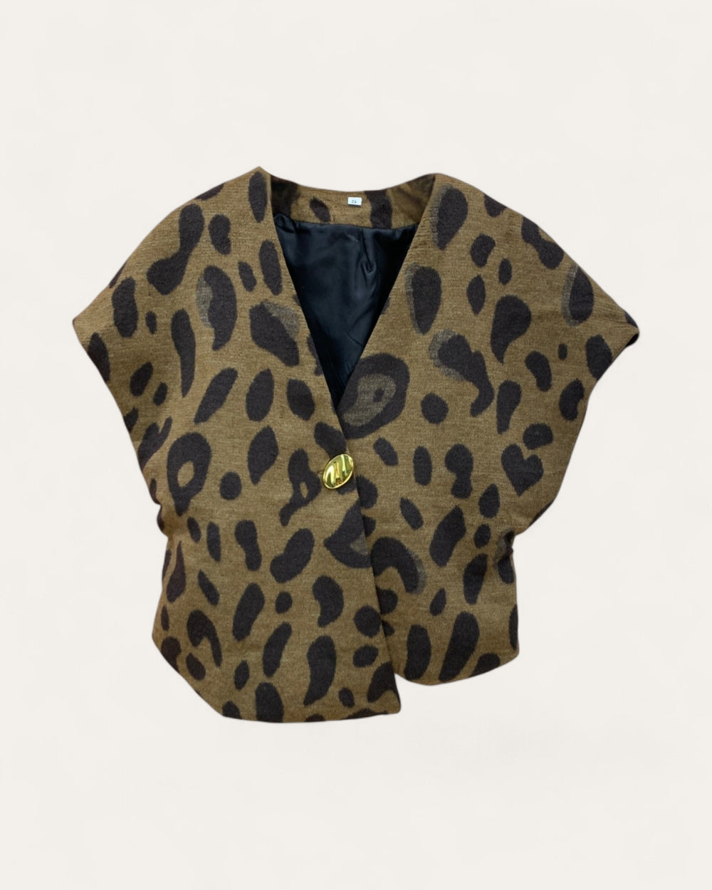 Oversized Leopard Cap Sleeve Vest - Zilvina
