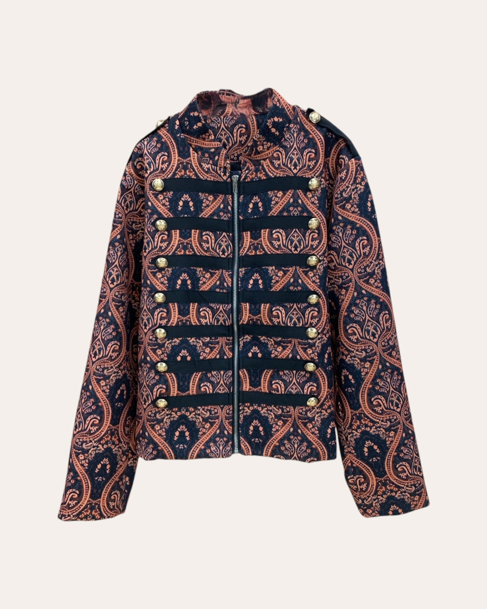 Paisley Military Button Jacket - Zilvina
