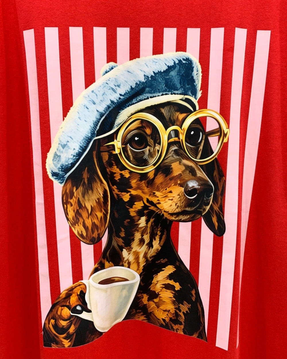 Parisian Coffee Dachshund Graphic Tee - Zilvina