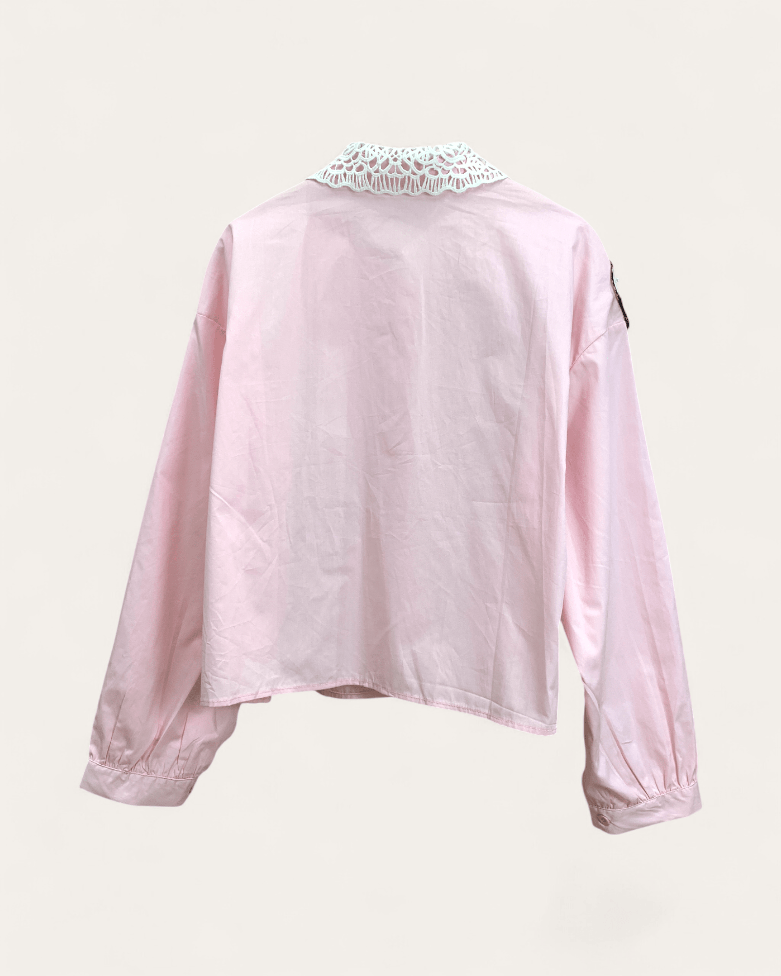 Pearl Bow & Lace Collar Blouse - Zilvina