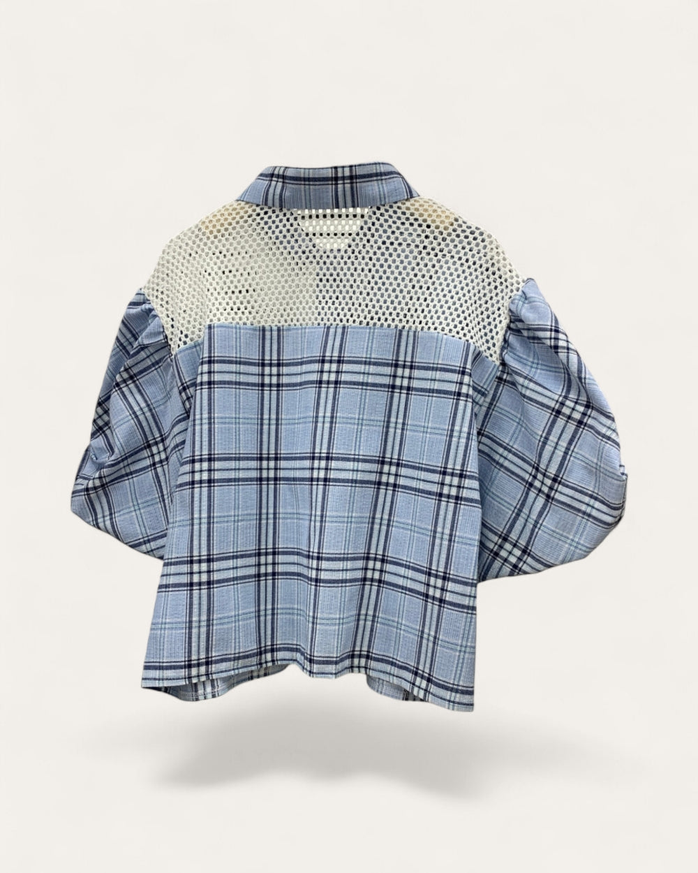 Plaid Patchwork Short Sleeve Shirt - Zilvina