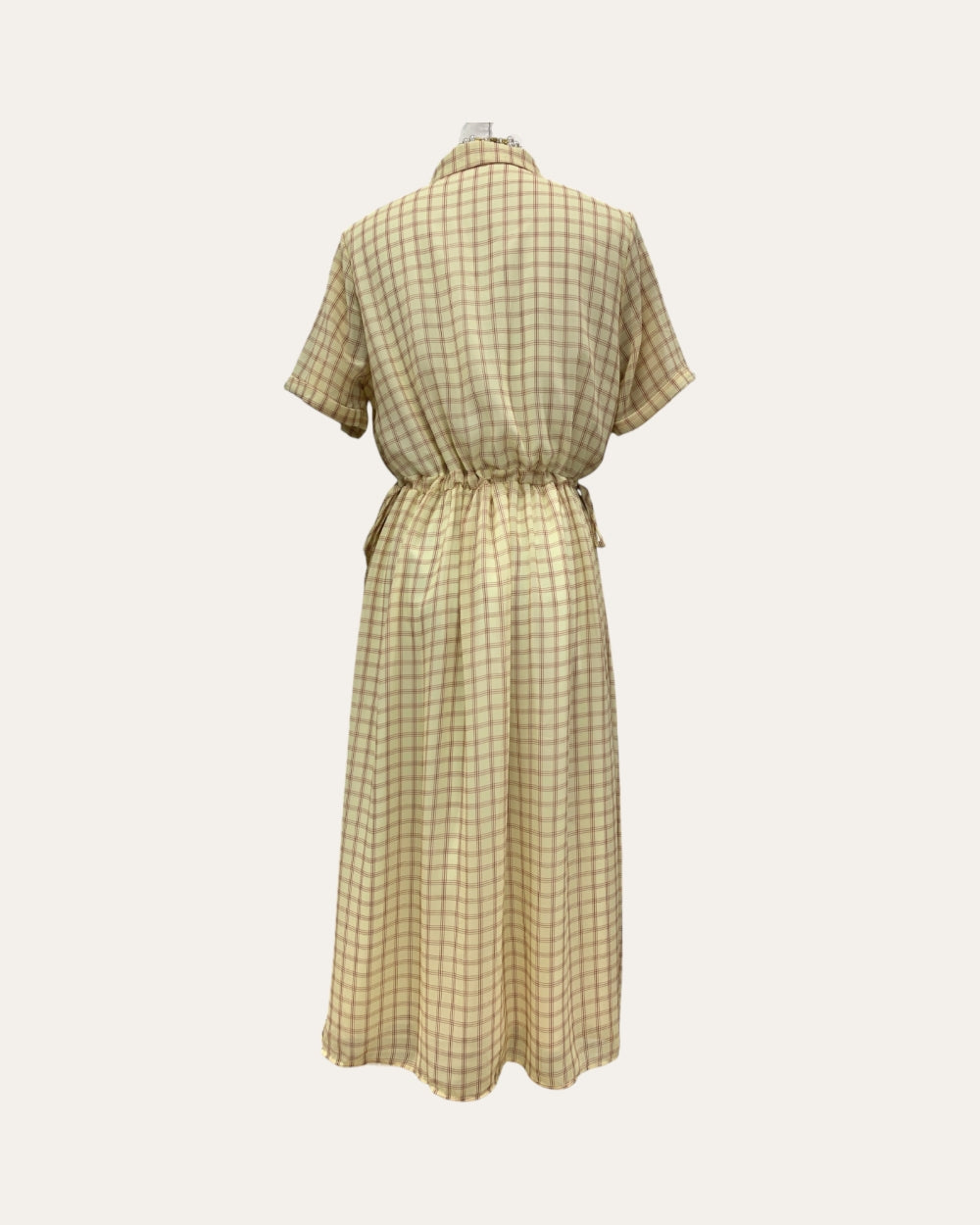 Plaid Shirt Waist Midi Dress - Zilvina