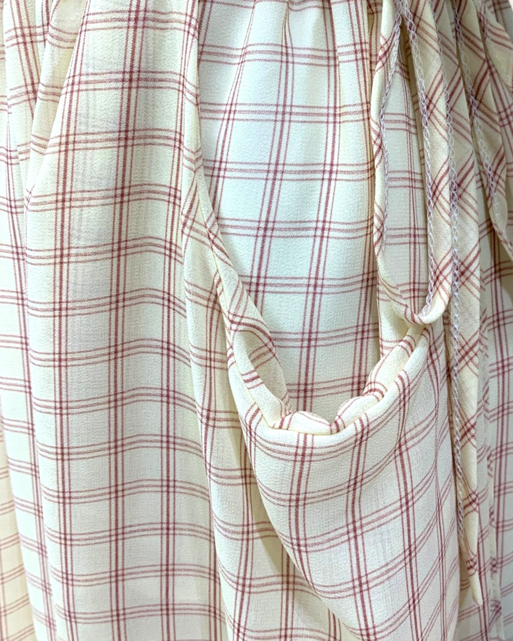 Plaid Shirt Waist Midi Dress - Zilvina