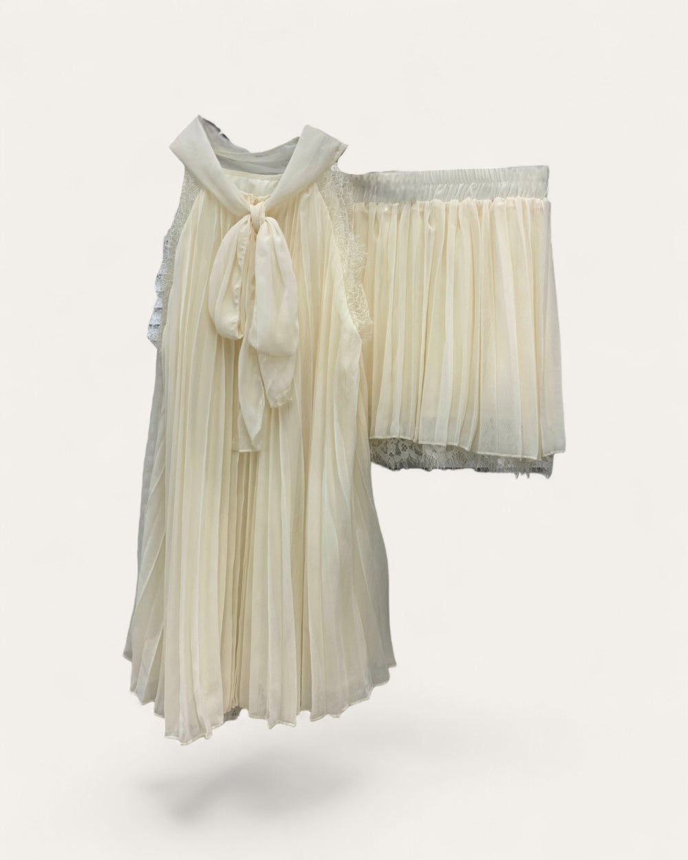 Pleated Halter Mini Dress - Zilvina