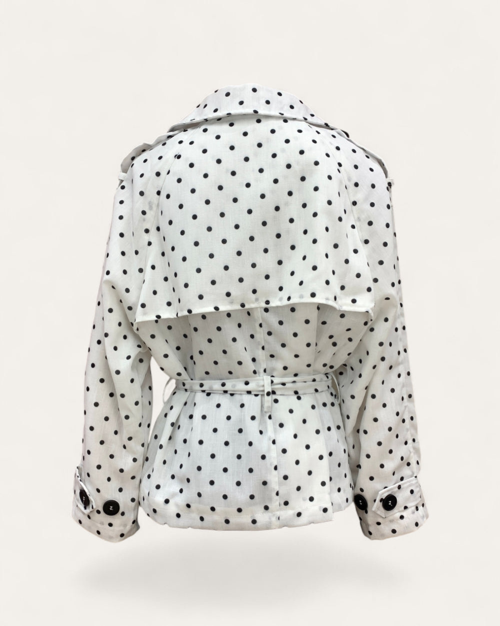 Polka Dot Belted Trench Jacket - Zilvina