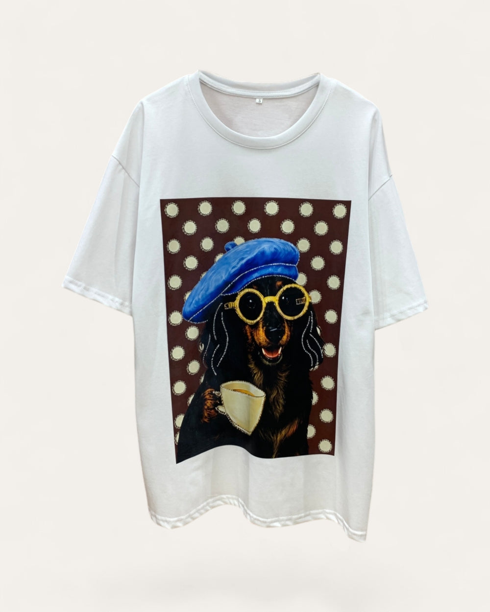 Polka Dot Dog Graphic T-Shirt - Zilvina