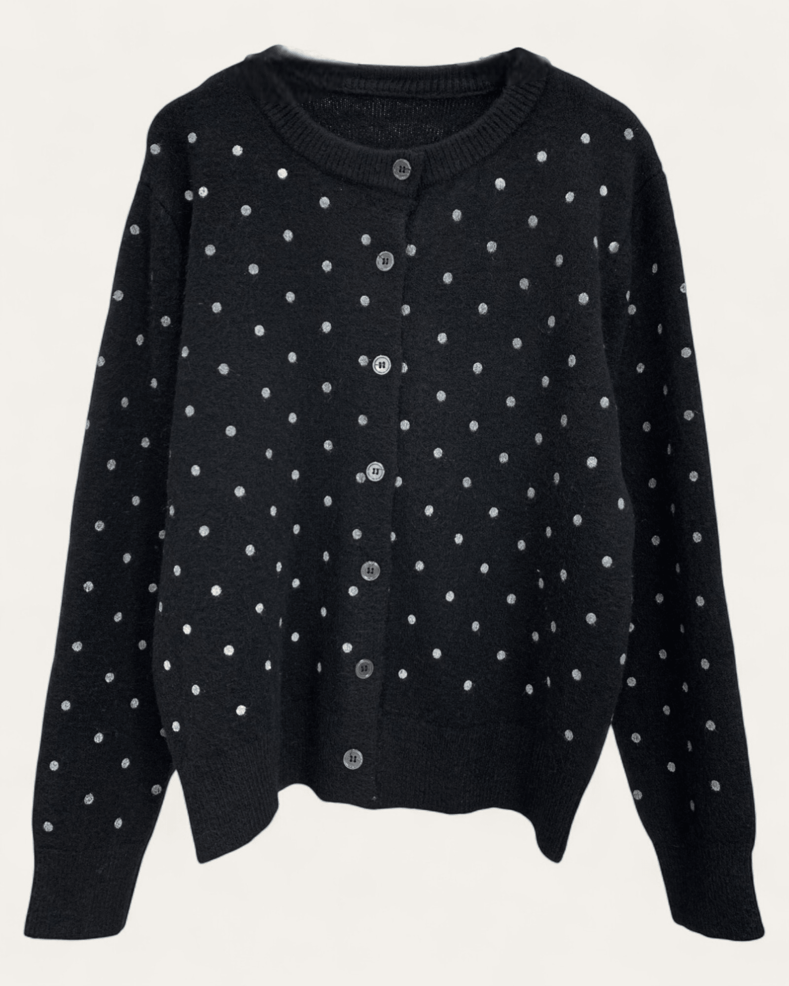 Polka Dot Knit Cardigan - Zilvina