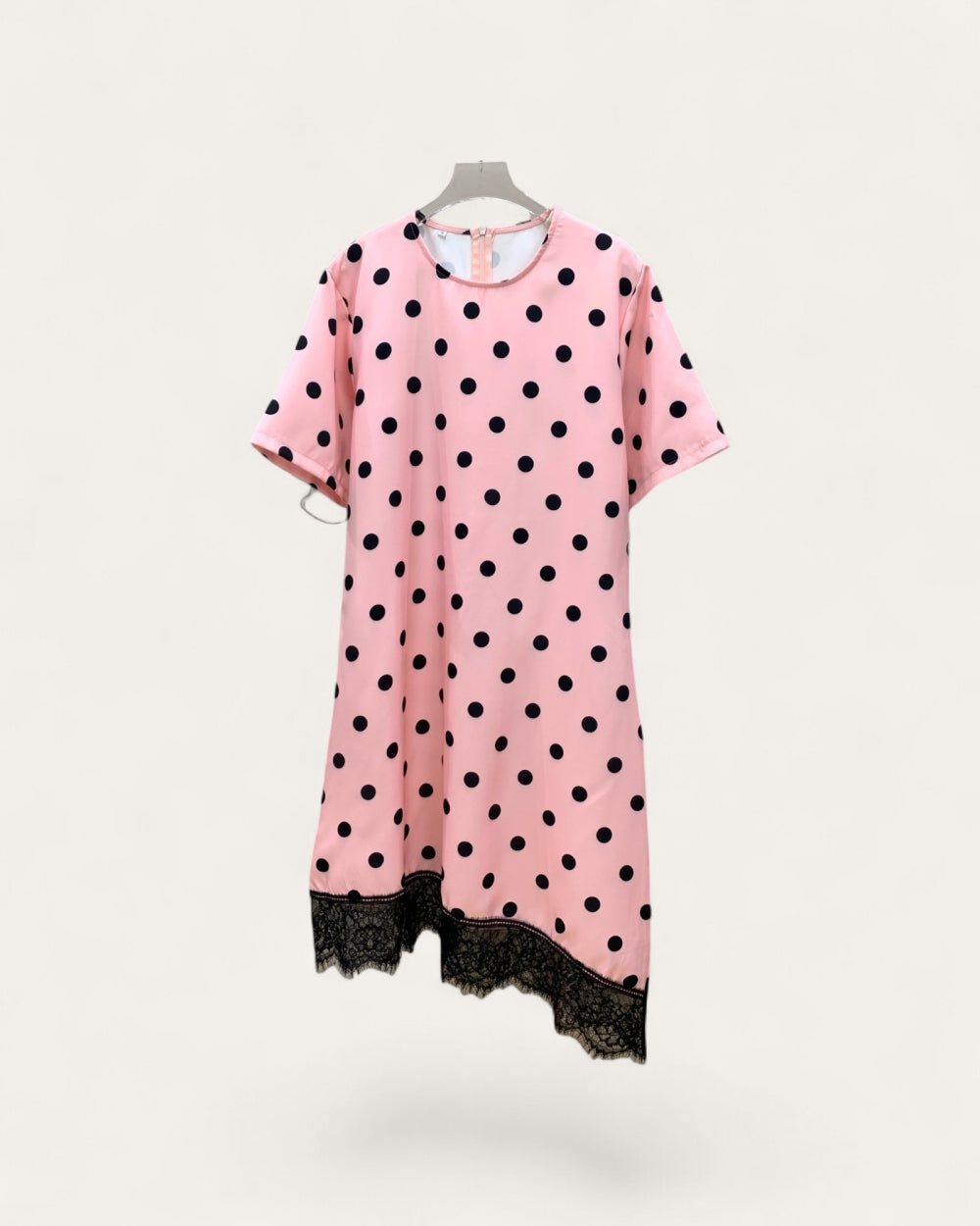 Polka Dot Lace Hem Dress - Zilvina