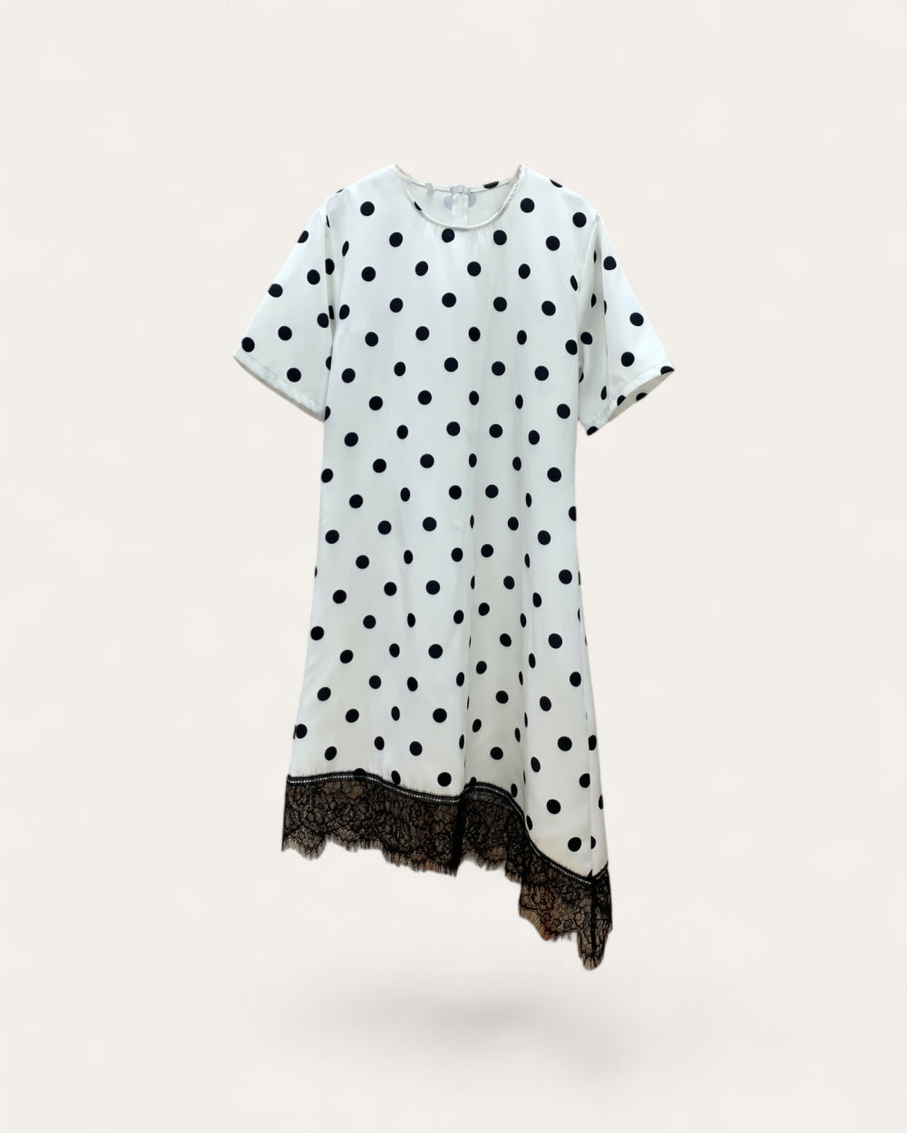 Polka Dot Lace Hem Dress - Zilvina