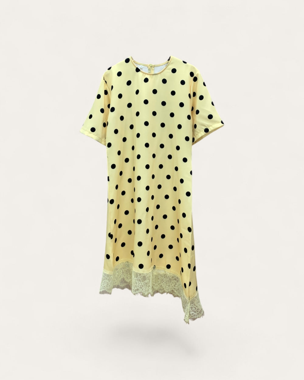 Polka Dot Lace Hem Dress - Zilvina