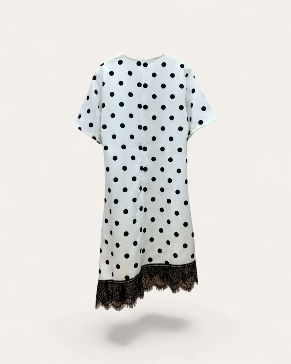 Polka Dot Lace Hem Dress - Zilvina