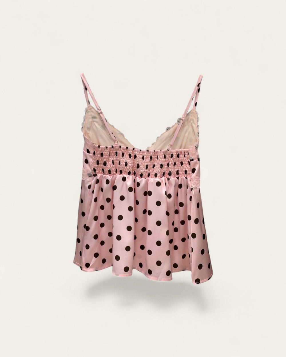 Polka Dot Lace Trim Cami Top - Zilvina
