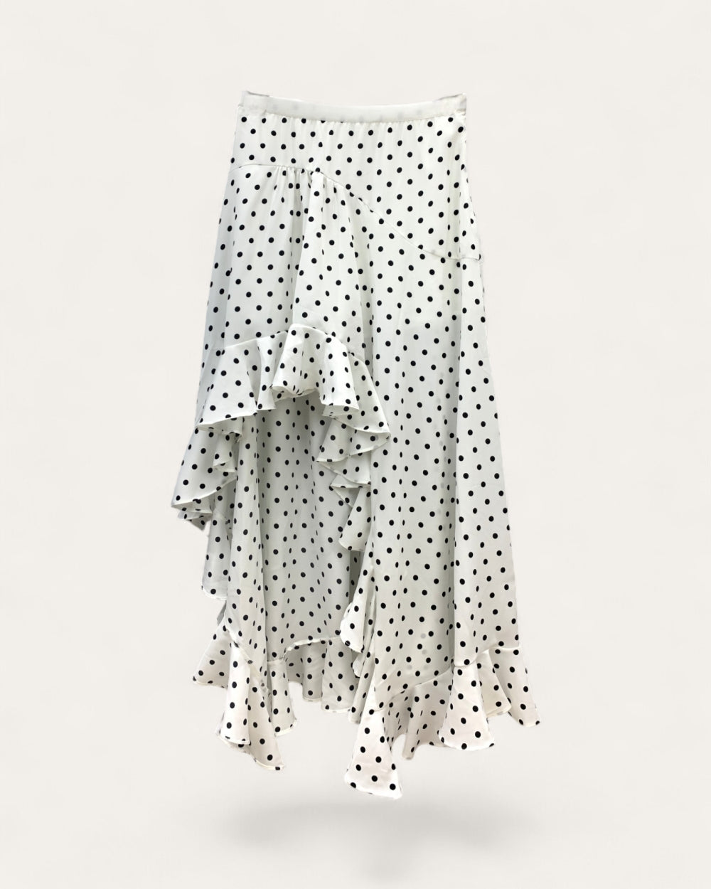 Polka Dot Ruffle High - Low Skirt - Zilvina