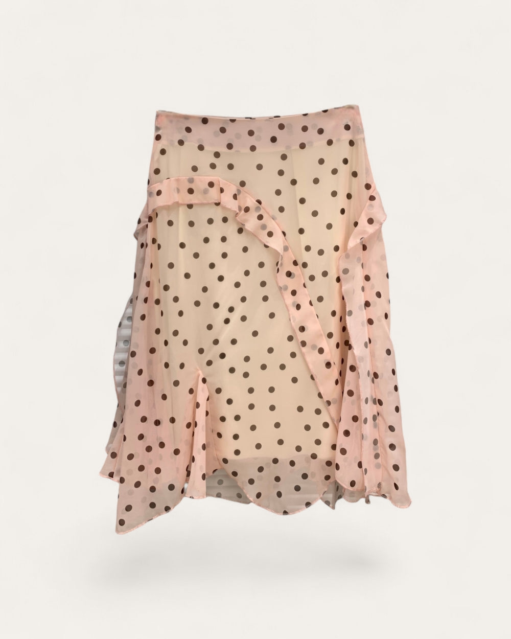 Polka Dot Ruffle Midi Skirt - Zilvina