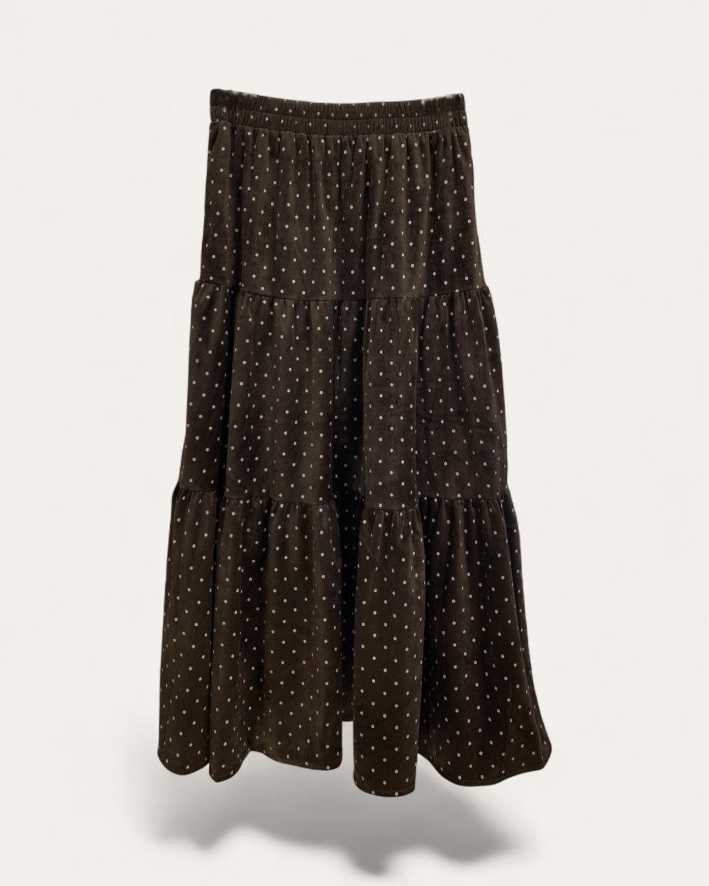 Polka Dot Tiered Maxi Skirt - Zilvina