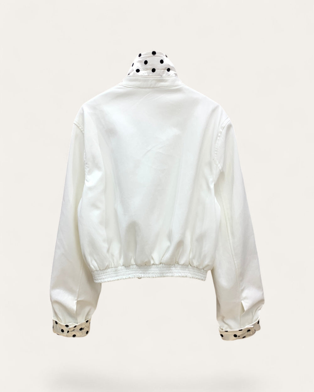 Polka Dot Trim Cropped Jacket - Zilvina