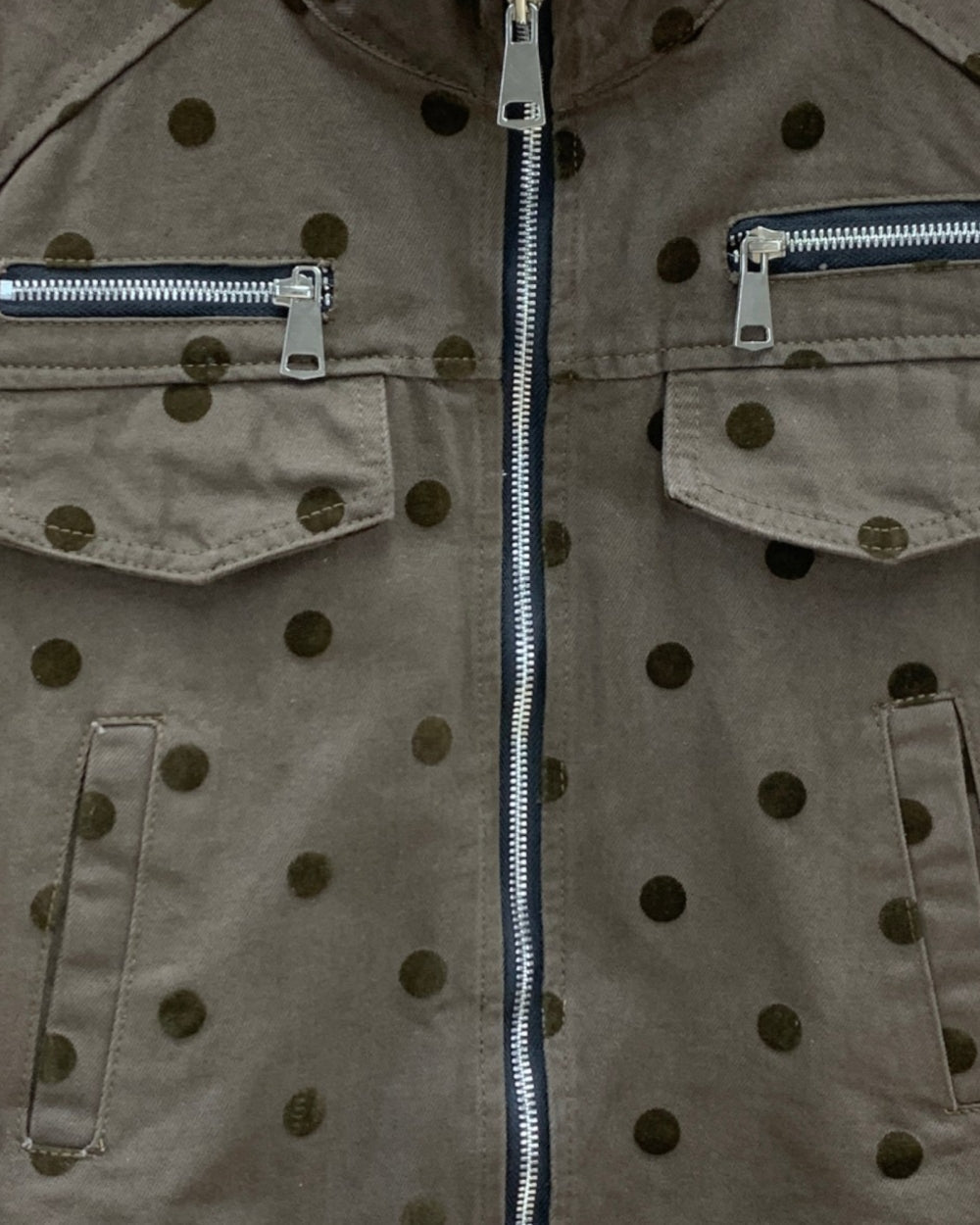 Polka Dot Utility Zip Jacket - Zilvina