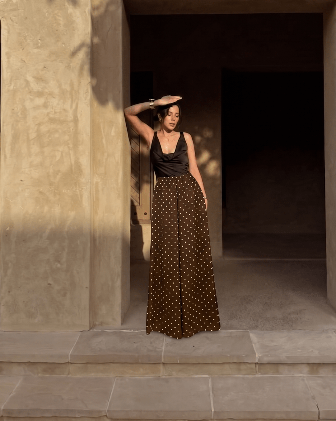 Polka Dot Wide - Leg Pants - Zilvina