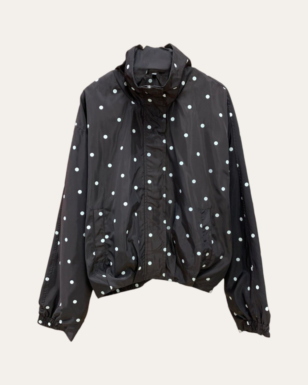 Polka Dot Zip Bomber Jacket - Zilvina